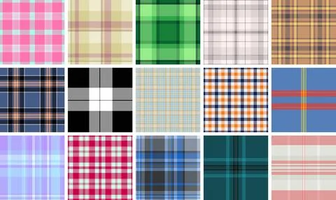 Holiday plaid pattern pack created for craft projects. Tartan designs fit s.. 库存插图