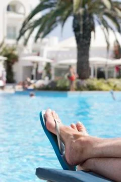 Holiday by the pool Foto stock