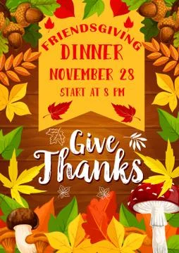 Holiday potluck dinner poster, vector Stock Illustration