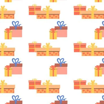 Holiday presents seamless pattern. Gift giving season illustration. Stock Illustration