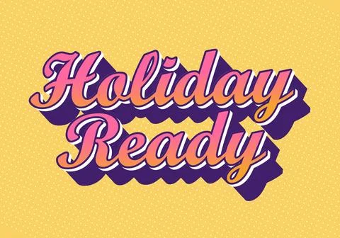 Holiday ready retro text on yellow background Stock Illustration