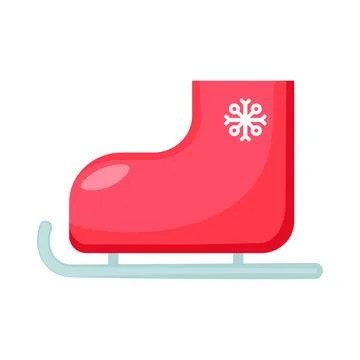 Holiday Red Boot With An Attached Skate Icon Stock Illustration