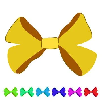 Holiday red bow vector cartoon graphic Stock Illustration