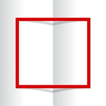 Holiday red frame on book background. Vector postcard or greeting card template. Stock Illustration