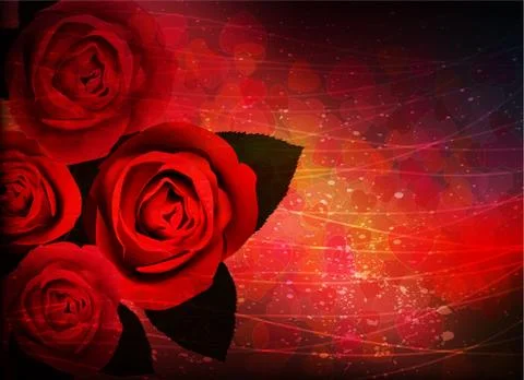 Holiday roses bouquet Stock Illustration