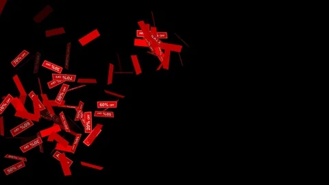 Holiday sales on black background - loop, alpha channel, 4K Stock Footage 96155832