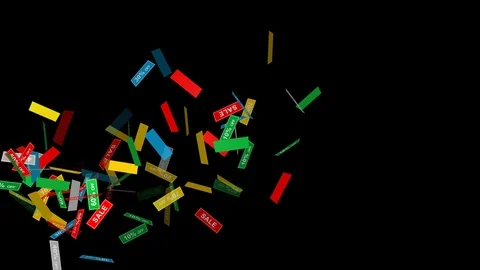 Holiday sales on black background - loop, alpha channel, 4K Stock Footage 96271815