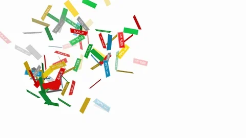 Holiday sales on white background - loop, alpha channel, 4K Stock Footage 96271807