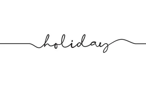 Holiday script text handwritten Stock Illustration