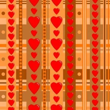 Holiday seamless pattern with hearts Stock Illustration