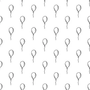 Holiday seamless pattern with multicolor air balloons. Design concept for gift Stock Illustration