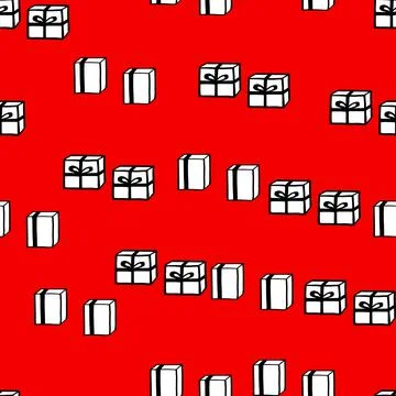 Holiday seamless pattern with present on color background. Vector illustration Stock Illustration