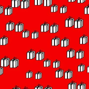 Holiday seamless pattern with present on color background. Vector illustration 스톡 일러스트