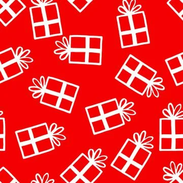 Holiday seamless pattern with present on color background. Vector illustration 스톡 일러스트