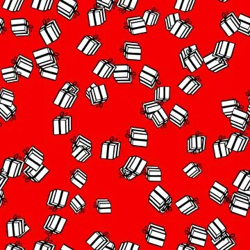 Holiday seamless pattern with present on color background. Vector illustration Stock Illustration