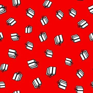 Holiday seamless pattern with present on color background. Vector illustration Stockillustratie