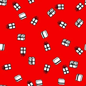 Holiday seamless pattern with present on color background. Vector illustration 스톡 일러스트