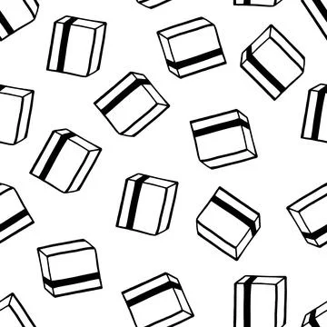 Holiday seamless pattern with present on white background. Vector illustration Stock Illustration