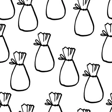 Holiday seamless pattern with present on white background. Vector illustration Stock Illustration