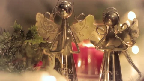 Holiday Silver Angels Stock Footage