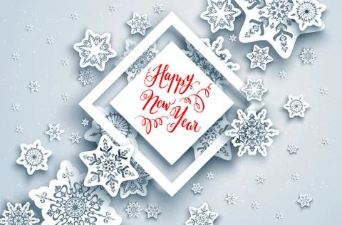 Holiday snow frame Stock Illustration