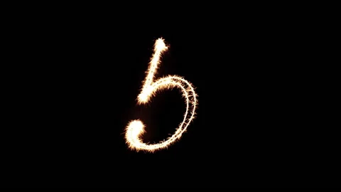 Holiday sparkler countdown from 10 with fireworks, Luma Matte Stock Footage 146360897