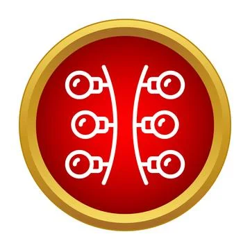 Holiday string light decoration icon with red background Illustrazione stock