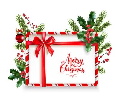 Holiday stripe frame Stock Illustration