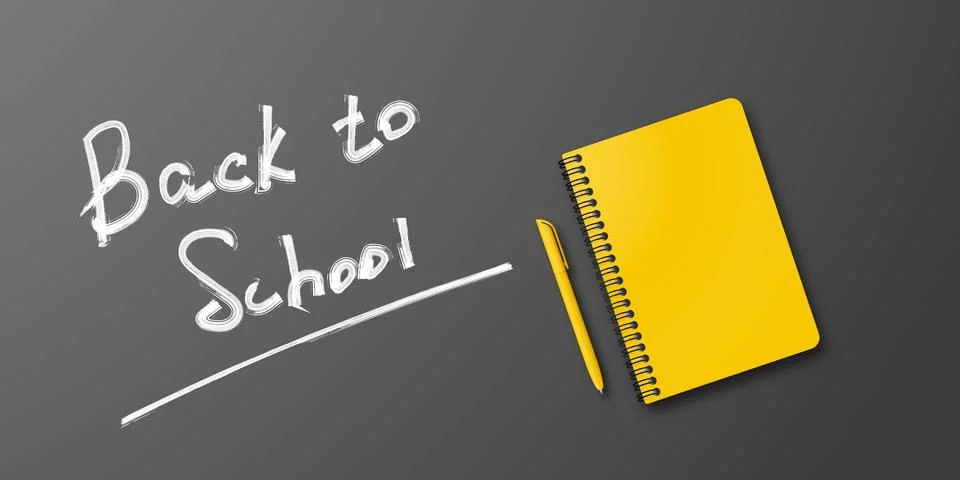 Holiday for students. Back to school. Vector banner concept with notebook and Stock Illustration