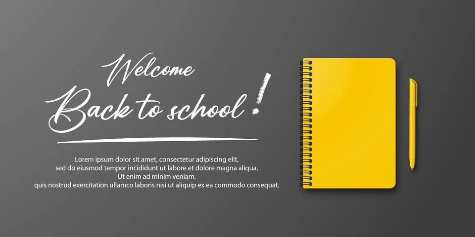 Holiday for students. Back to school. Vector banner concept with notebook and 스톡 일러스트