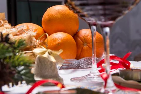 Holiday table with appetizers Stock Photos