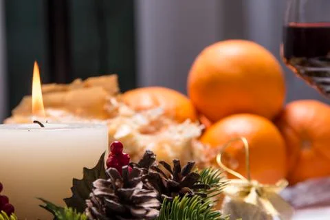 Holiday table with appetizers Stock Photos