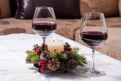 Holiday table with appetizers Stock Photos