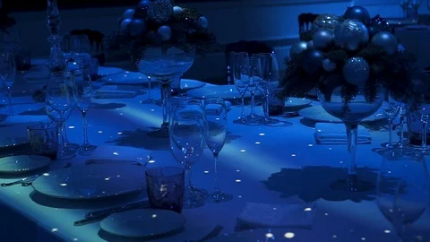 Holiday table close up Video stock 129639551