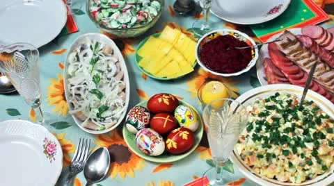 Holiday Table Panorama Left To Right Video stock 11179566