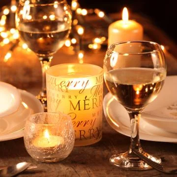 Holiday table setting Stock Photos