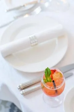 Holiday table setting Foto stock