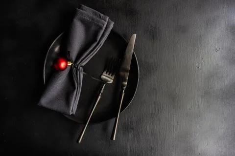 Holiday table setting Stock Photos