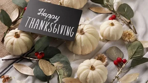 Holiday table setting, top view, rotate  Stock Footage 161377287