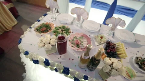 Holiday table. Top view Stock Footage 56748911