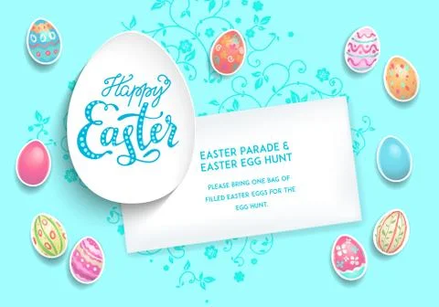 Holiday Template poster eggs Stock Illustration