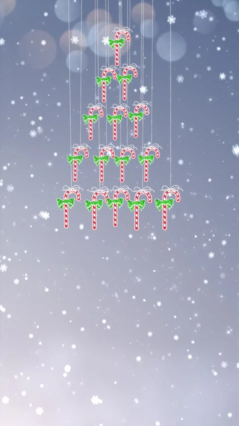Holiday Tree of Candy Canes Seamlessly Loopable Vertical Background Stock Footage 317871374