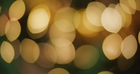 Holiday Tree Lights Glowing with Soft Golden Bokeh Effect Stockbeeldmateriaal 331105131