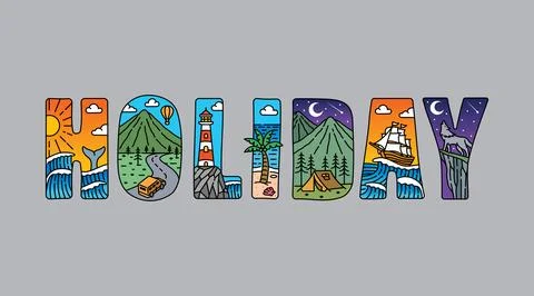 Holiday typography design vector, for t-shirt, poster and other uses Stock Illustration