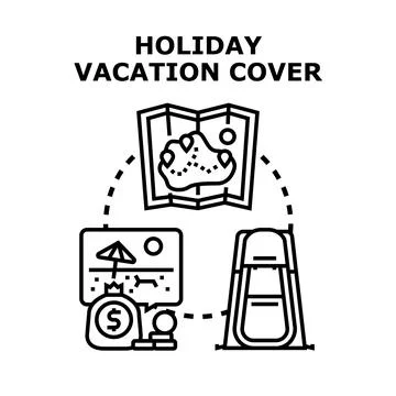 Holiday vacation cover planning elements Illustrazione stock