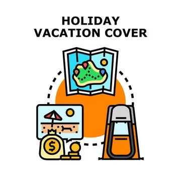Holiday vacation cover planning elements Stock Illustration