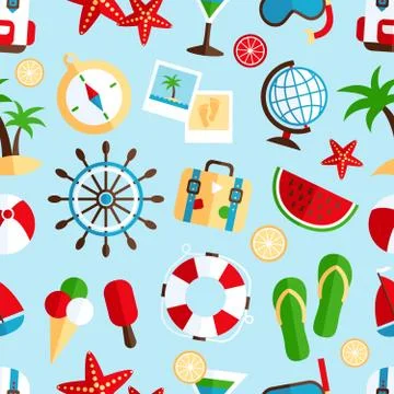 Holiday vacation seamless pattern Stock Illustration