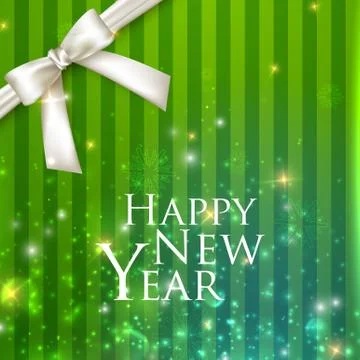 Holiday vector background with a white bow. Happy new year Stock Illustration