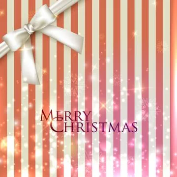 Holiday vector background with a white bow. Merry Christmas Stock Illustration