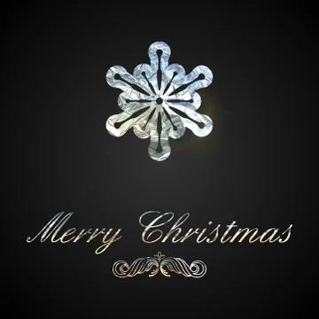 Holiday vector illustration of a silver foil snowflake. Merry Ch Stock Illustration